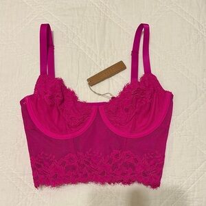 SKIMS Hot Pink Lace Bralette